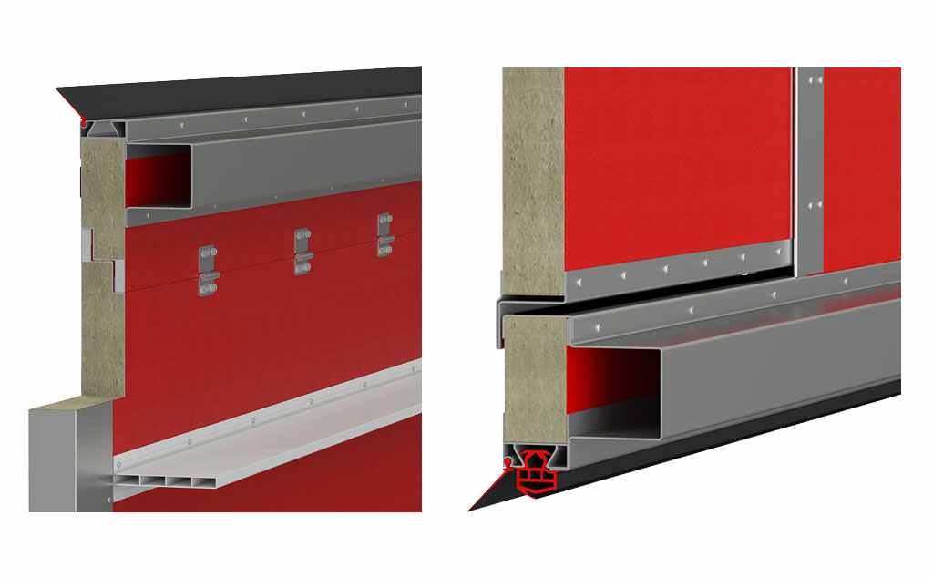 Секционные противопожарные ворота с калиткой