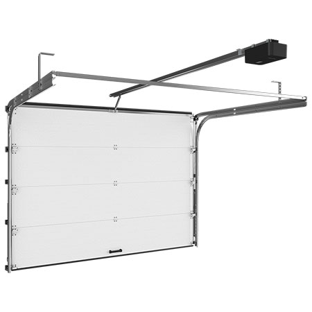 Гаражные секционные ворота из алюминиевых сэндвич-панелей с пружинами растяжения RSD01LUX