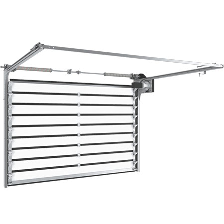 Скоростные секционные ворота из алюминиевых сэндвич-панелей с торсионным механизмом ISD01-PARKING